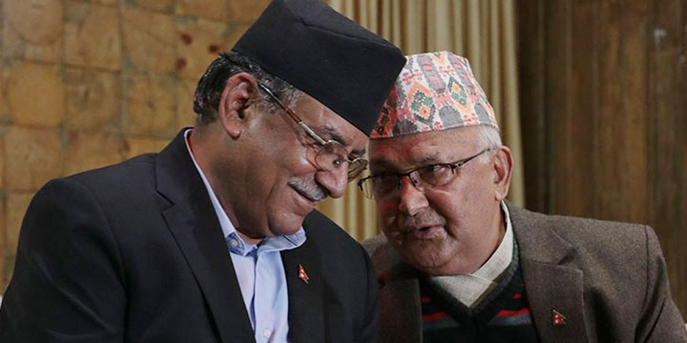 ओली प्रचण्डलाई ‘कार्यकारी अध्यक्ष’ नदिने पक्षमा
