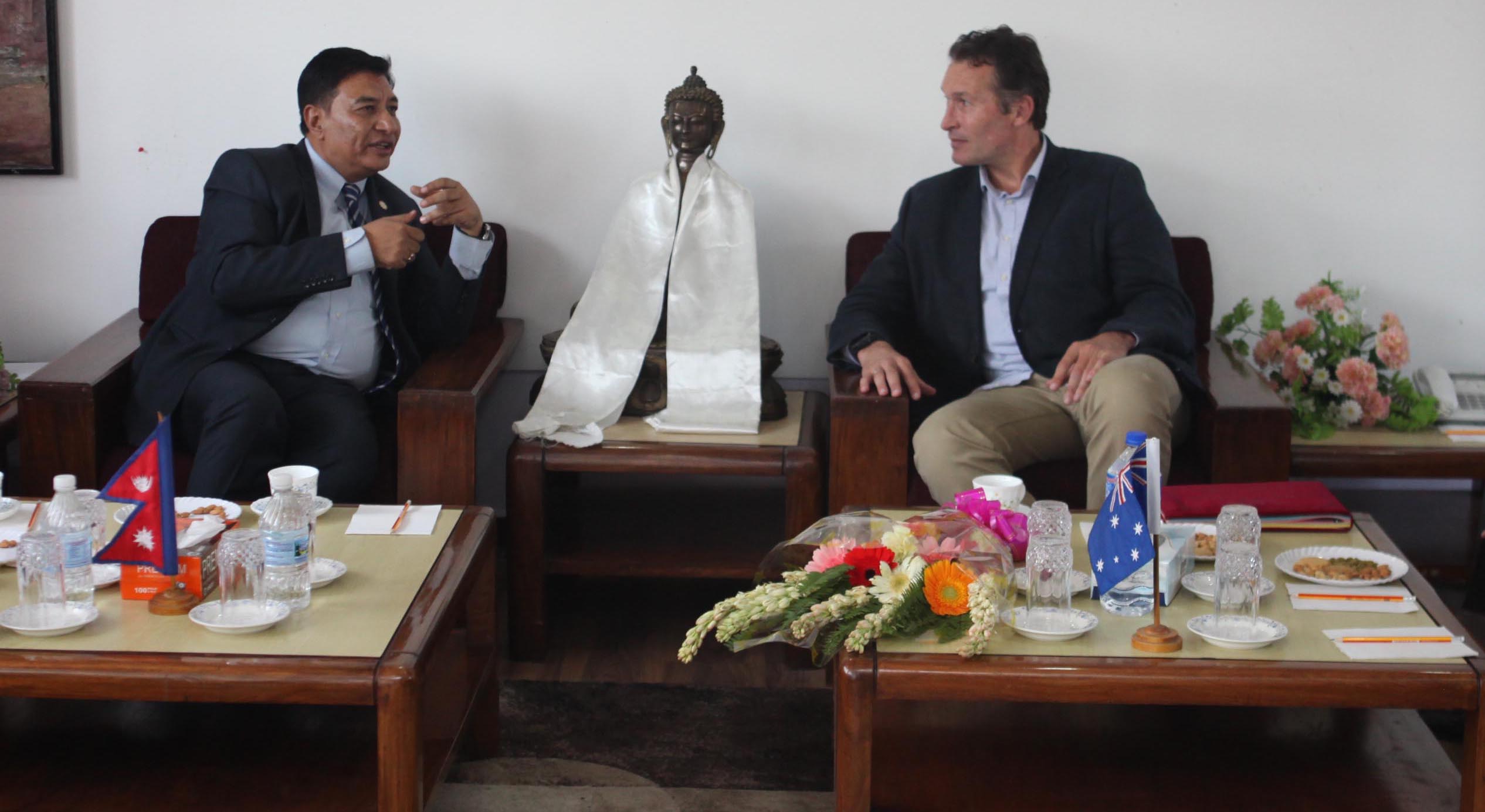 नेपालमा लगानी गर्न अष्ट्रेलियाका निजीक्षेत्र उत्सुकः राजदूत पिटर वड