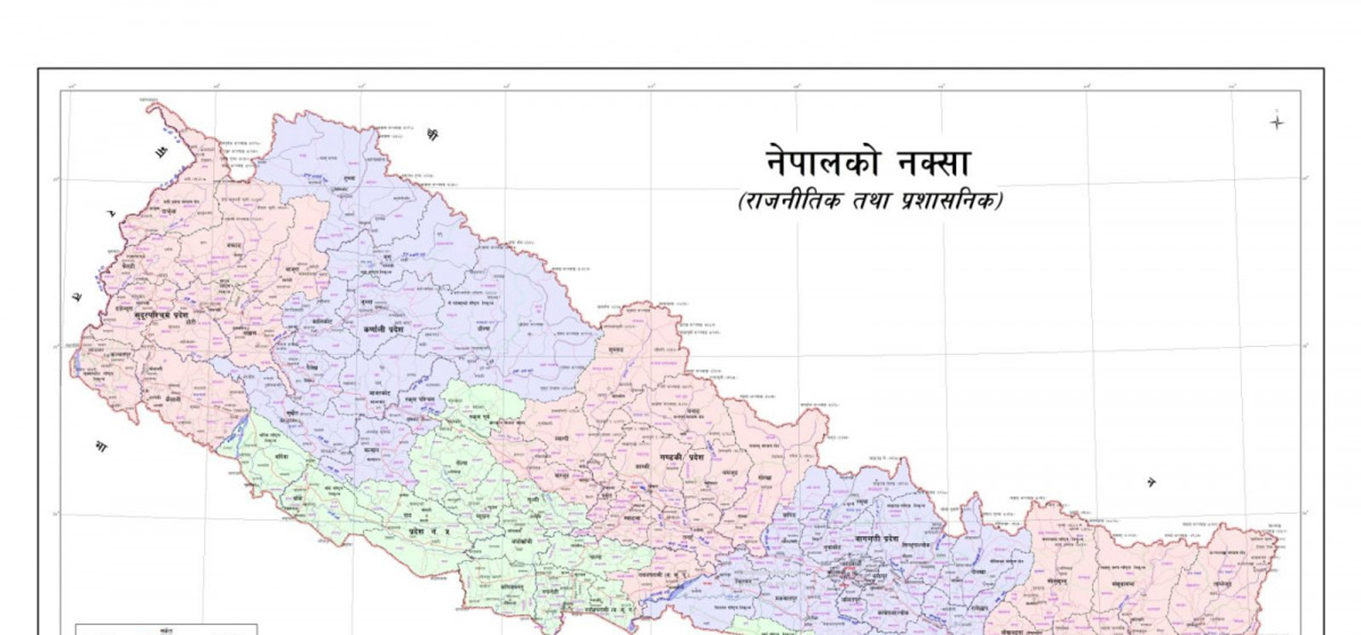 नेपालको अद्यावधिक अङ्ग्रेजी संस्करणको नक्सा स्वीकृत