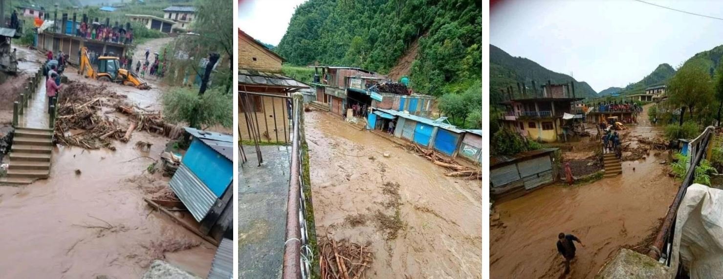 पहिरोमा परी दुई घाइते, दुई दर्जन बढी घर उच्च जोखिममा