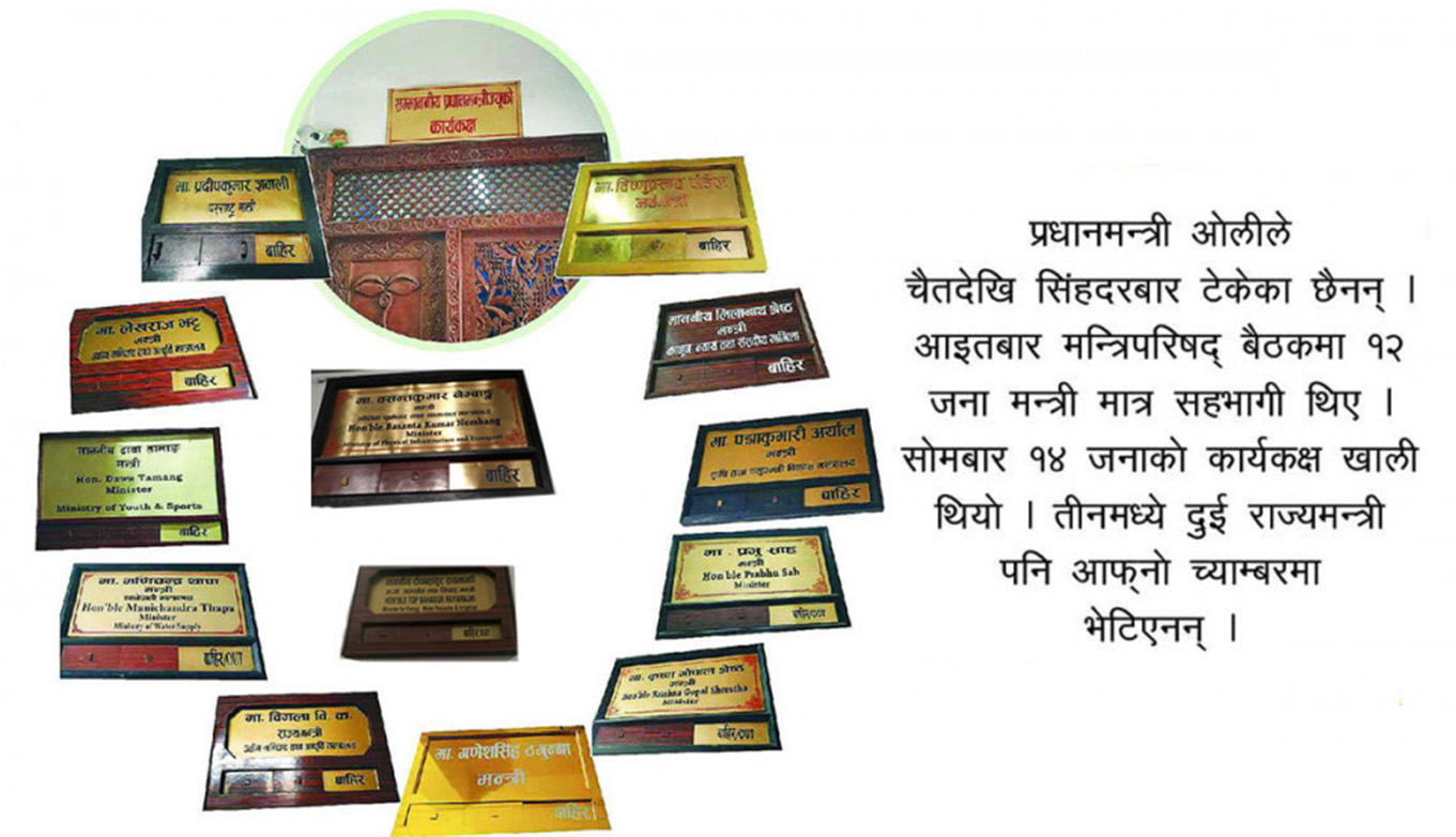 मैदानमा मन्त्रीहरू, सिंहदरबार सुनसान