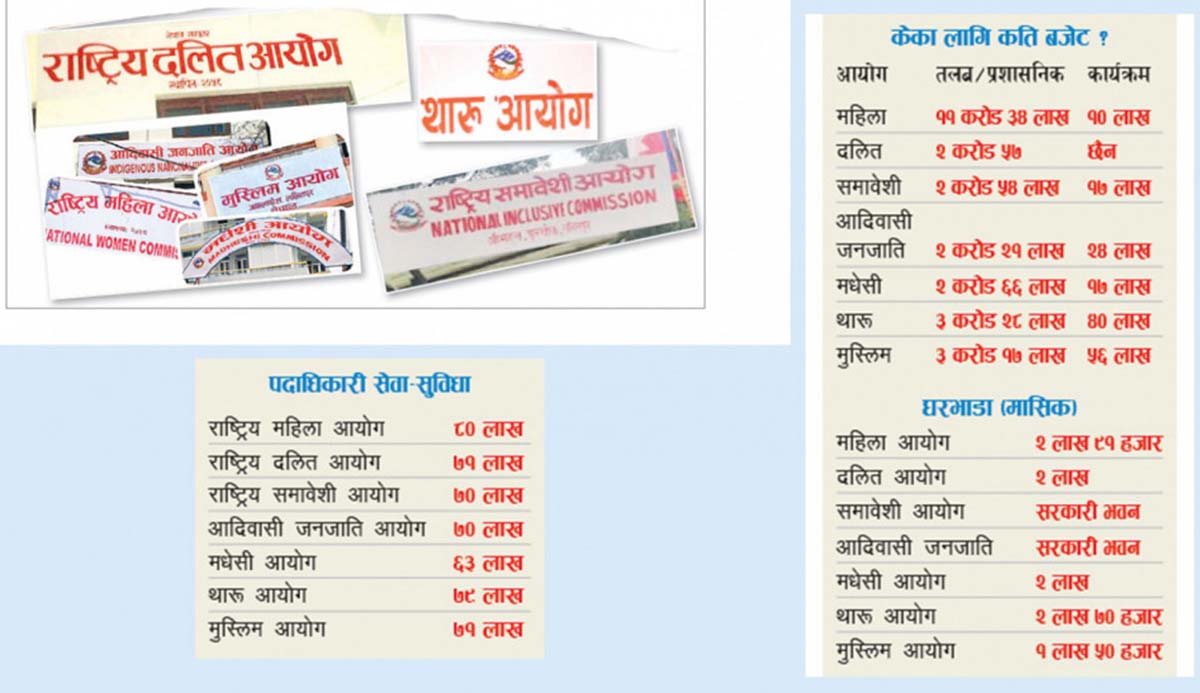 तलब सुविधामै सकिन्छ आयोगहरूको बजेट