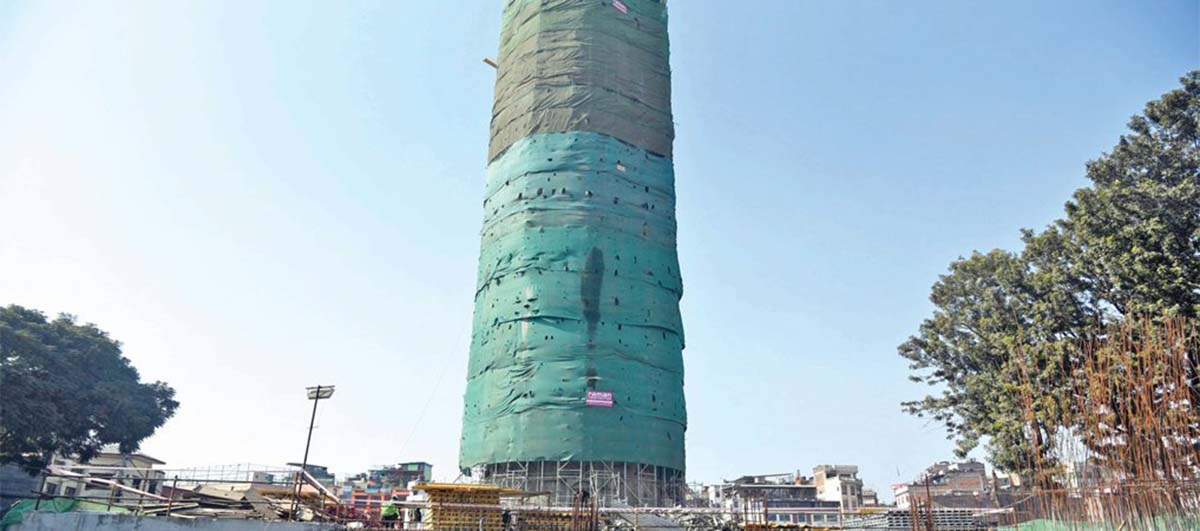 धरहरा पुनः निर्माण कार्य अन्तिम चरणमा, उद्घाटन यही वैशाख ११ गते हुने