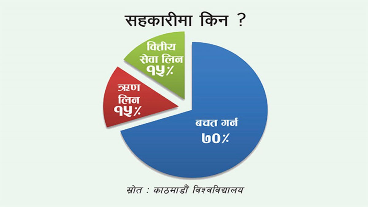 सहकारीका ७० % सदस्यको उद्देश्य बचत, सहकारीबाट पुरूषभन्दा महिला बढी खुशी !