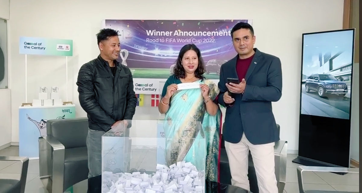 गुरुङ र जिसी हुन्डाई गाडीको ‘टेस्ट ड्राइभ एन्ड वीन’का भाग्यशाली विजेता घोषित