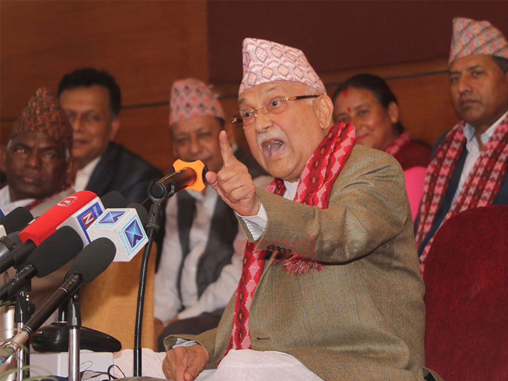 भारतलाई तल्लो अरुण र फुकोट कर्णाली आयोजना प्रचण्डले कौडीको भाउमा दिए : केपी ओली