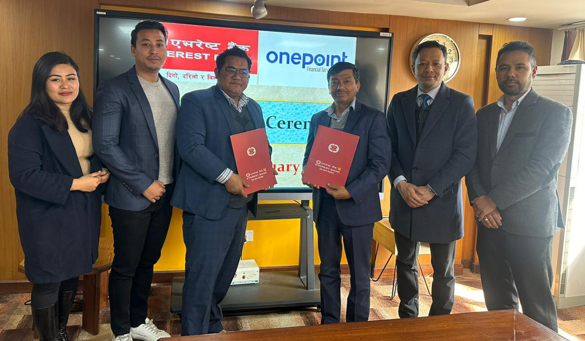 एभरेष्ट बैंकलाई वान प्वाइन्टले ‘एपिआई मेनेजमेन्ट सिस्टम’ उपलब्ध गराउने