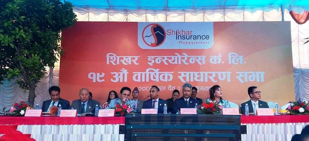 शिखर इन्स्योरेन्स कम्पनीको १९ औं वार्षिक साधारण सभा सम्पन्न