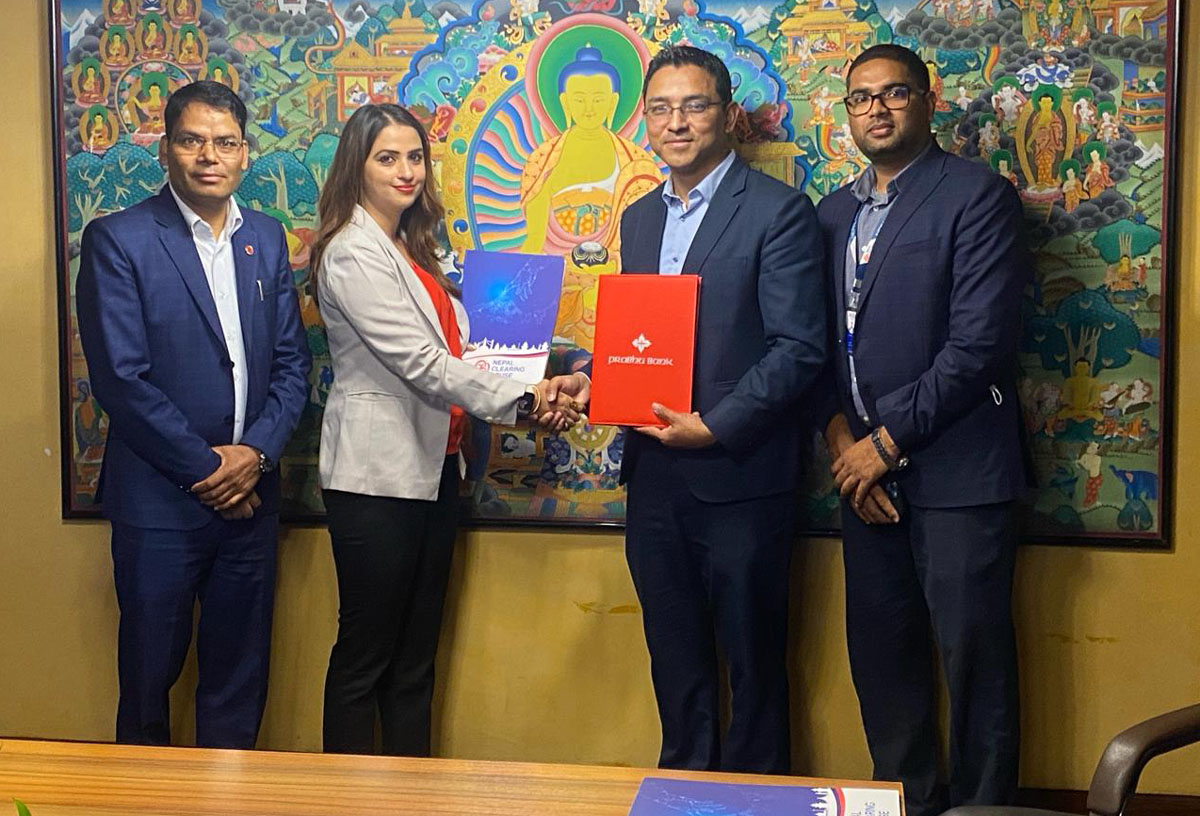 प्रभु बैंक र एनसीएचएल नेपाल र भारतबीच अन्तर्देशीय कारोबार/भुक्तानी सहजीकरण गर्ने सम्झौता