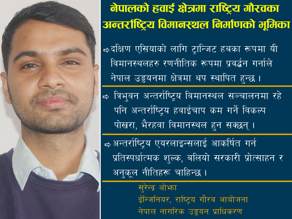 नेपालको हवाई क्षेत्रमा राष्ट्रिय गौरवका अन्तर्राष्ट्रिय विमानस्थल निर्माणको भूमिका
