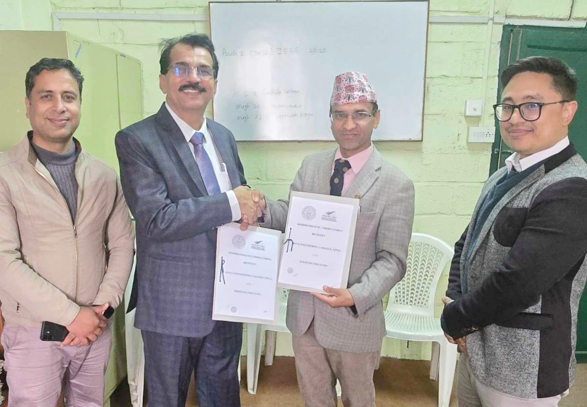 नेपाल इन्जिनियरिङ कलेज  र मलेसियाको जे एस जे कलेज विच शैक्षिक समझदारी कायम