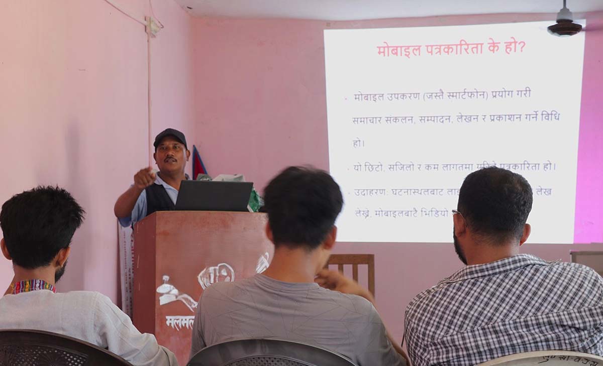 प्रगन्ना तथा बड्कापथद्वारा मोबाइल पत्रकारिता र क्यामेरा सञ्चालन प्रशिक्षण, कृषि अनुभव दस्तावेजीकरण र साझा गर्न आवश्यक सीपहरू प्रदान गर्ने उद्देश्य