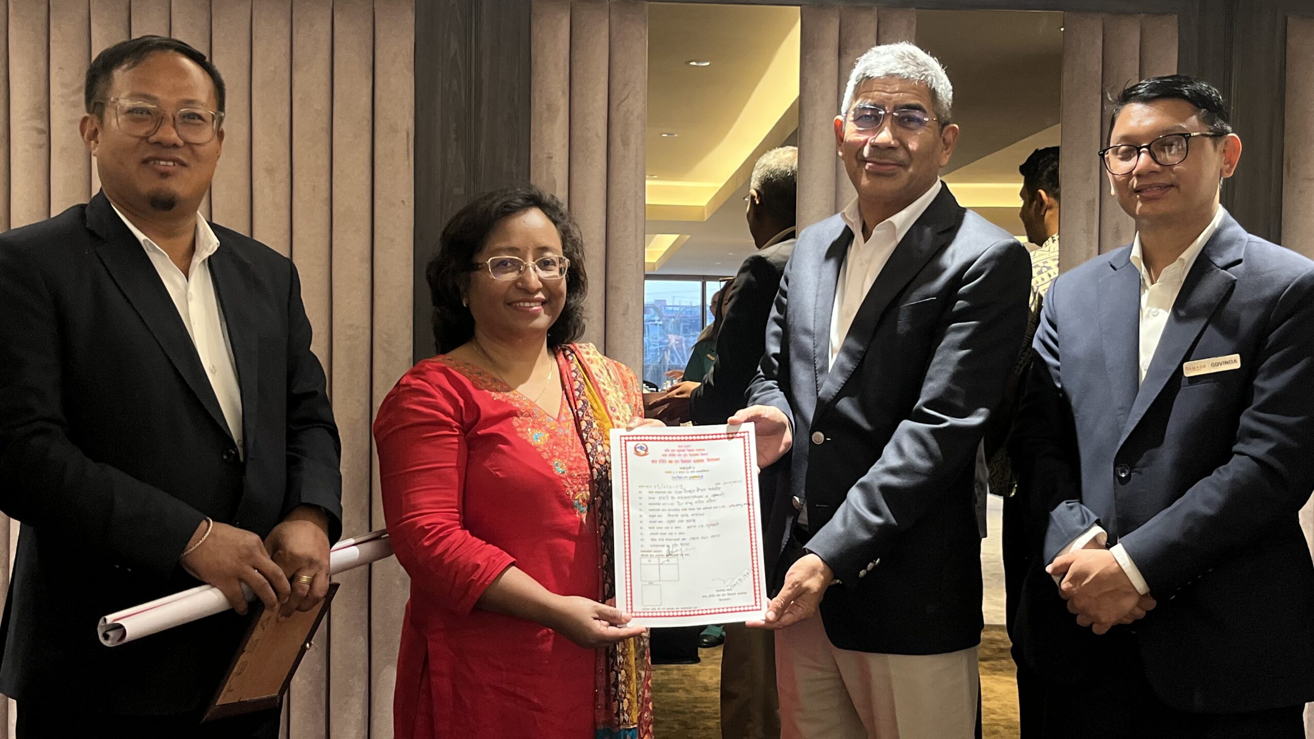 रमाडा बाइ विन्धाम इटहरीले पायो नेपाल सरकारको प्रतिष्ठित “अति उत्तम” खाद्य गुणस्तर प्रमाणपत्र