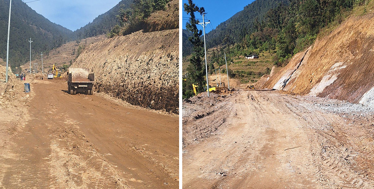 ढोरपाटन जोड्ने सडक निर्माणमा गति, काम धमाधम हुँदै