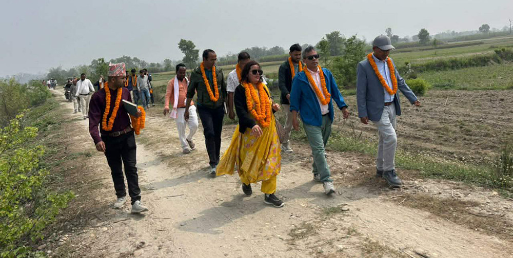 नारायणी नदीको कटान रोक्न सुस्तामा तटबन्ध निर्माण