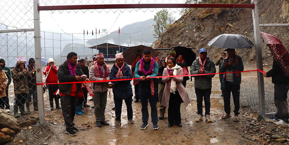 ५५ लाख ६५ हजार रुपैयाँ लागतमा म्याग्दीको डाँडागाउँमा खेलमैदान निर्माण