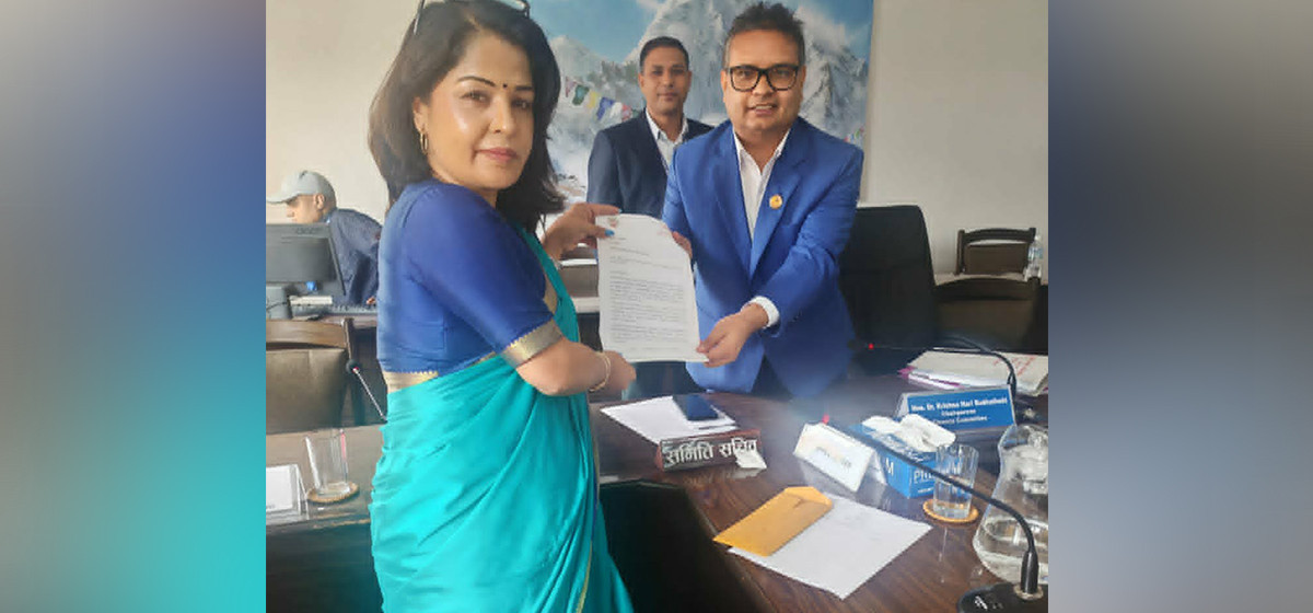 पुँजीगत खर्चको कमजोर कार्यान्वयनबारे अर्थ समितिमा विस्तृत छलफल गर्न सांसद लिमा अधिकारी आचार्यको प्रस्ताव
