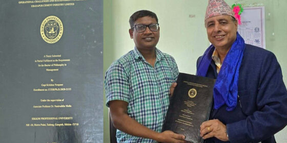 ‘उदयपुर सिमेन्ट उद्योग लिमिटेडको सञ्चालन र दिगोपना’ बारेमा उद्योगका पूर्वमहाप्रबन्धक गोपीकृष्ण न्यौपानेलाई विद्यावारिधि