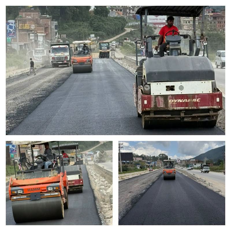 साँगा–धुलिखेल सडकखण्डको निर्माण तीव्र, साँगादेखि महादेवखोलासम्म कालोपत्रे हुँदै
